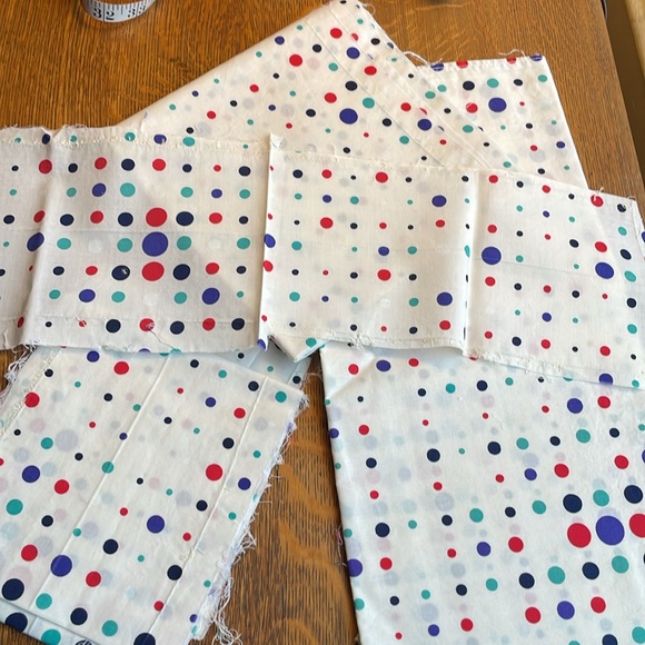Vintage cotton polka dot fabric, multiple remnants - Picture 3 of 7